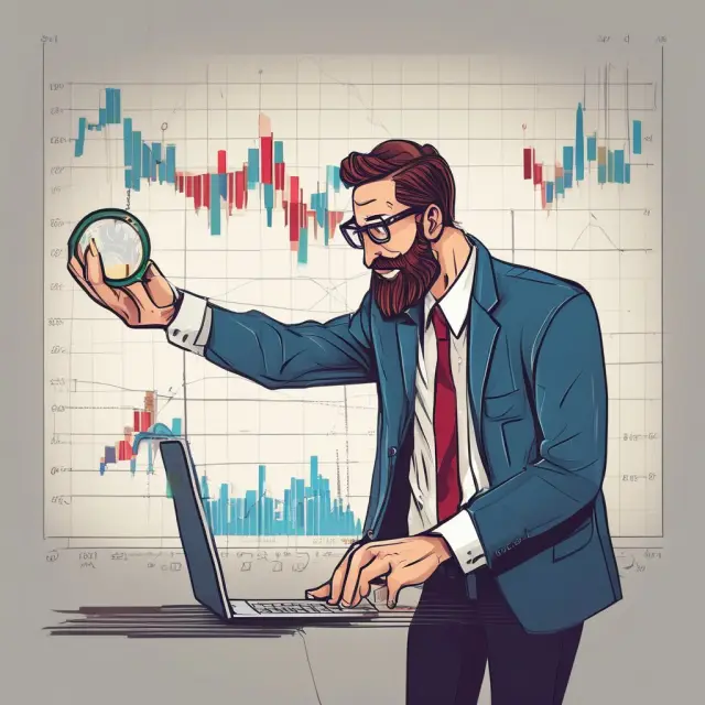 Manager examining up-market capture ratio from inverted chart for investment evaluation