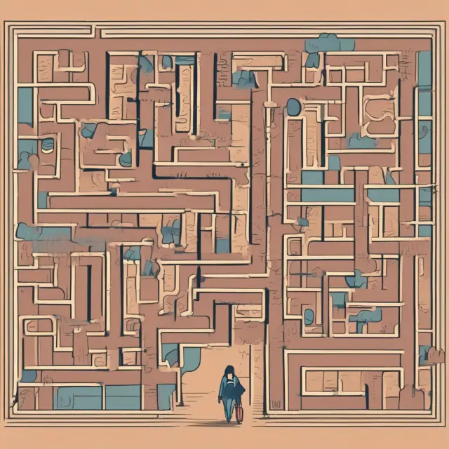 User explores a maze illustrating various credit card fees: annual, late payment, account maintenance, and balance transfer.