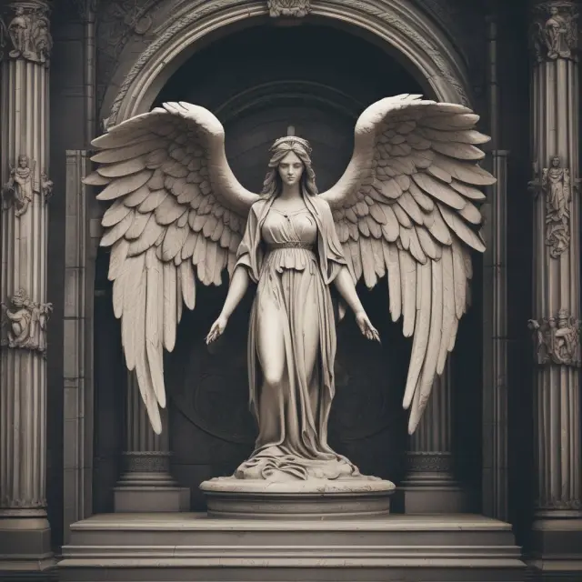 An angel protectively standing before a fortified castle with a shield emblazoned with the Uphold logo. Inscription: User Security & Regulatory Compliance.