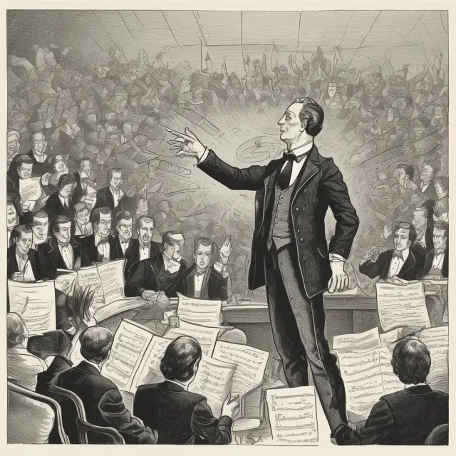 Conductor COO leading an orchestra of departments