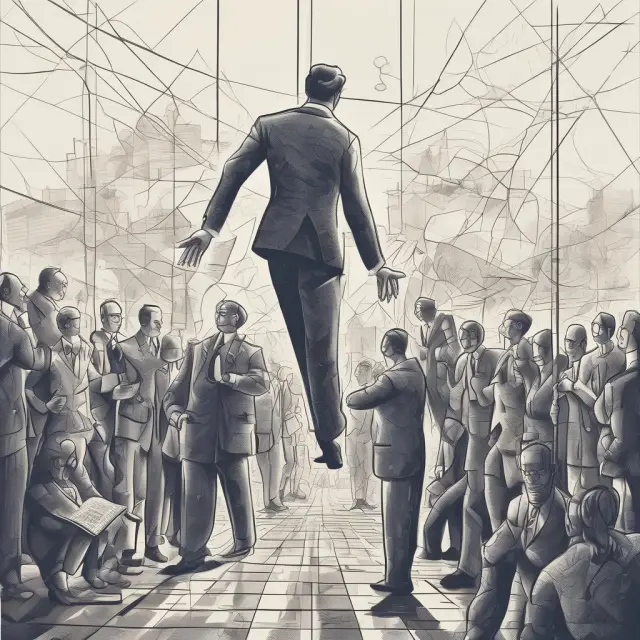 Upper management and shareholders in a delicate dance, with the balance maintained by transparent communication and accountable actions.