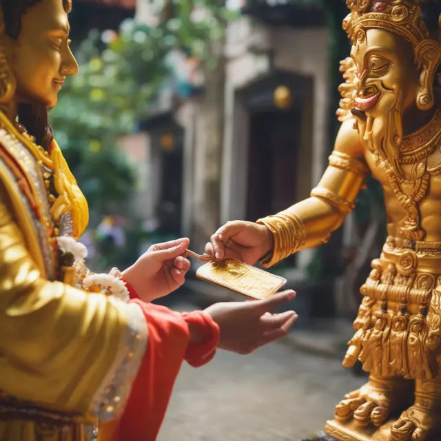Golden UPREIT figure accepts property from owner, offering units in return - symbolizing the exchange process.