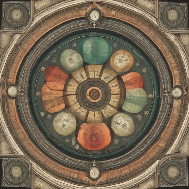 A kaleidoscope displaying various financial markets with shifting upside/downside ratios.