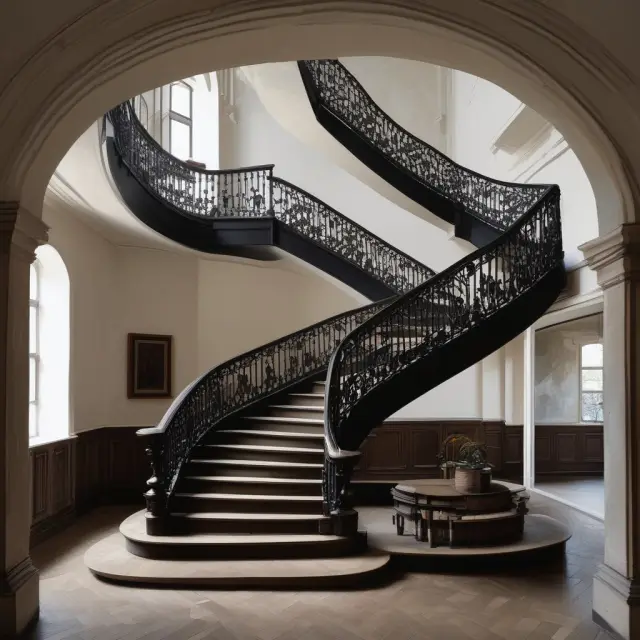 A hidden staircase leading to an upstairs market, symbolizing the exclusivity and privacy of these transactions