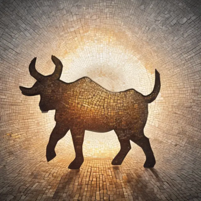 A rising sun casting light on a bullish mosaic representing frequently asked questions about uptrends