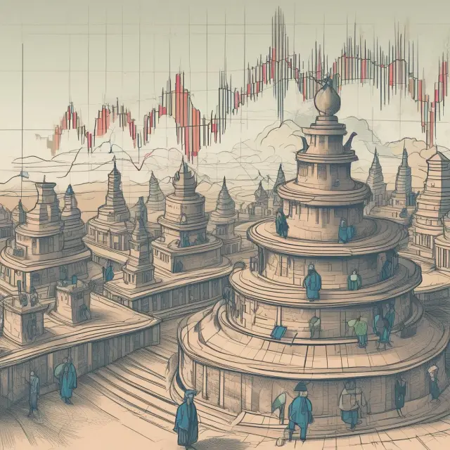 A visualization of up volume, depicting the balance between trader sentiment and increased buying activity during a bull market