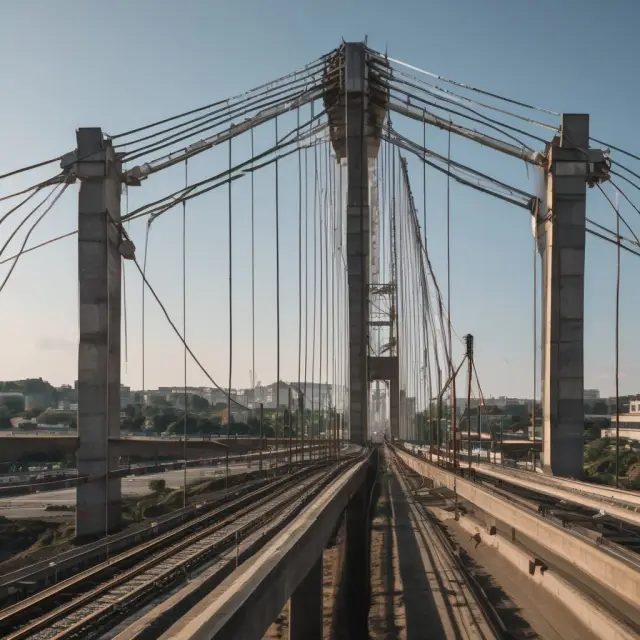 Image of a bridge linking banking and construction sectors, symbolized by two towers - one bank, the other construction; URDG guidelines support this connection as strong pillars.