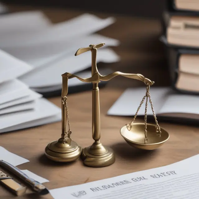 A set of balance scales displaying URDG documents, illustrating balanced interests between contracting parties