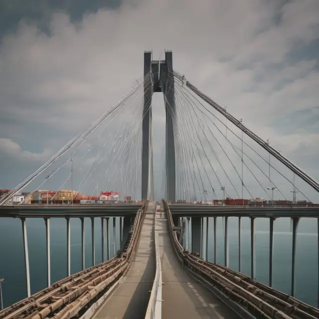 An image of a sturdy bridge connecting countries with labels representing URDG guidelines, symbolizing international trade stability.