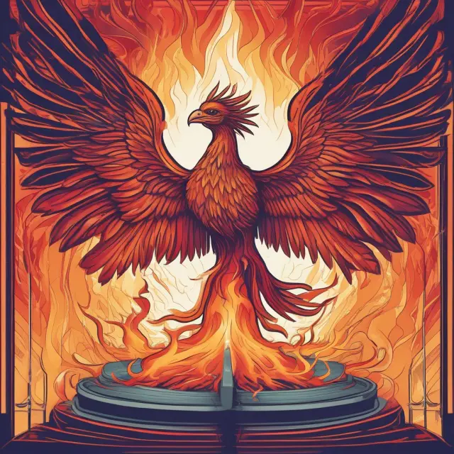 An image of a mythical Phoenix bird emerging from healthcare data, representing the transformation and challenges faced by the U.S. Department of Health and Human Services