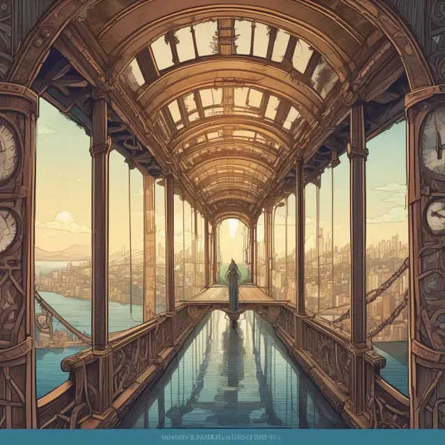 A sturdy bridge with usance as the foundation, connecting two banks - symbolizing borrowers and lenders.