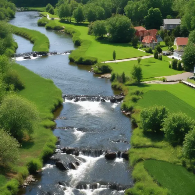 An image of a serene river flowing smoothly towards a large jar labeled 