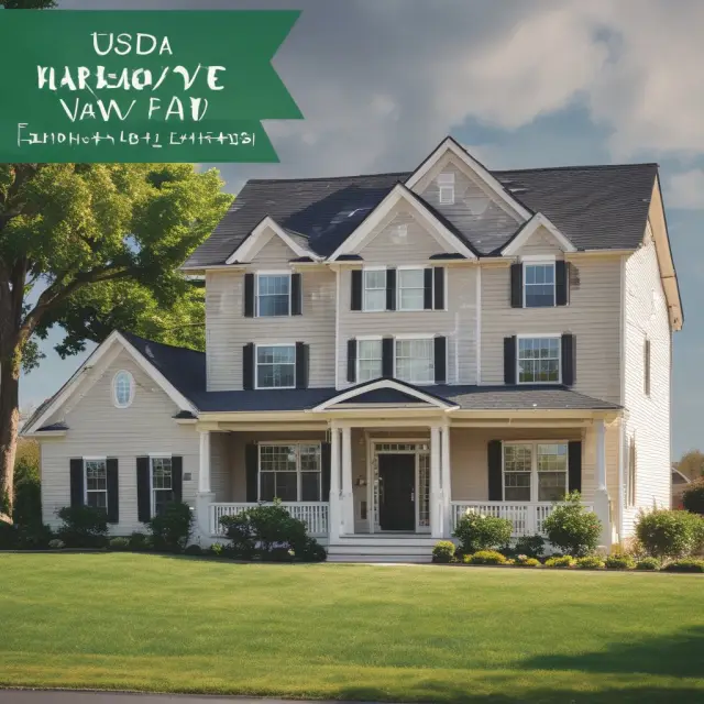 Mosaic of USDA, VA, FHA, and HARP loan tiles with labels illustrating their unique features for refinancing comparison