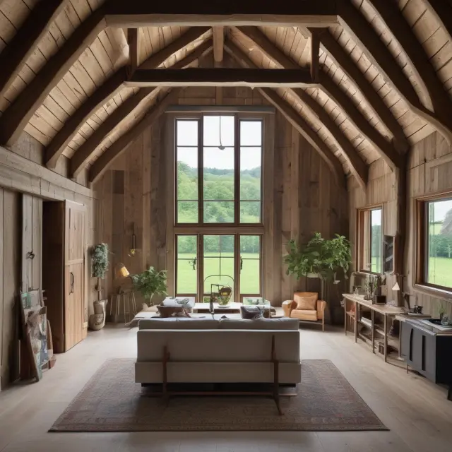 A rustic barn undergoes a transformation into a contemporary rural residence with the help of USDA