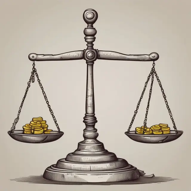 A person holding a set of balancing scales with a crown of receipts and a pouch overflowing with coins, demonstrating the importance of managing use taxes.