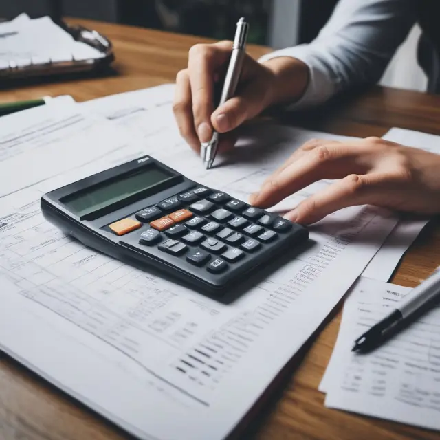 Accountant analyzing straight-line and accelerated depreciation methods for asset management