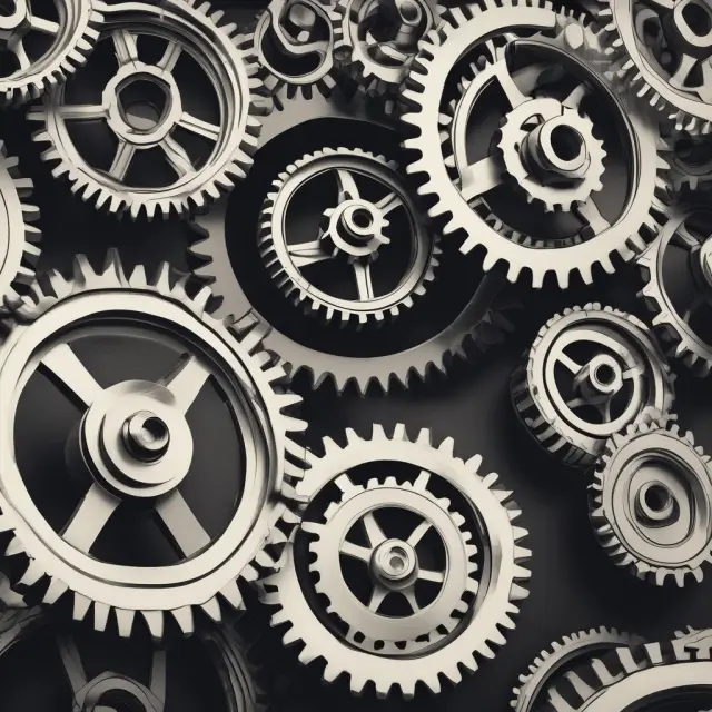 A scene displaying gears shifting in an industrial setting, symbolizing the need for businesses to adapt and change their useful life estimations.