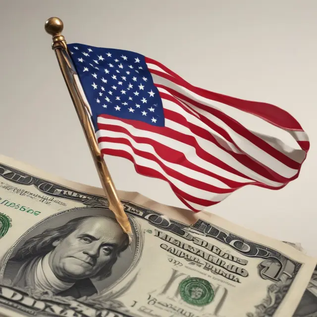 American flag emerging from UST savings bonds, illustrating personal financial growth and investment