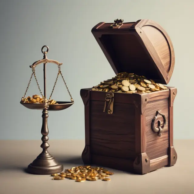 Scale tilts towards an empty treasure chest, representing the lower yields and reduced returns for UST Securities.