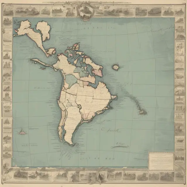 A map illustrating federal vs. state control of usury laws with calm waters for federal jurisdictions and stormy seas for states.