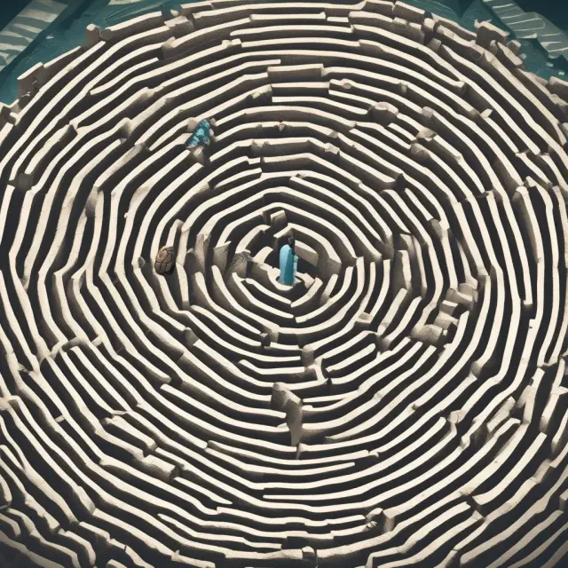Borrower traverses a labyrinth of usury laws, illustrating borrowing costs and access to credit.
