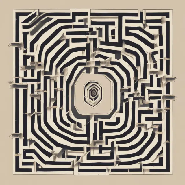 A maze of predatory loans, with consumers journeying towards a beacon of fair interest rates