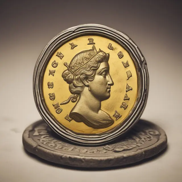 A gold coin travels through time, symbolizing usury