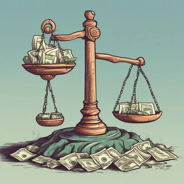 A scale imbalanced in favor of a predatory lender, with excessive interest rates, as a borrower is weighed down by debt and financial burden