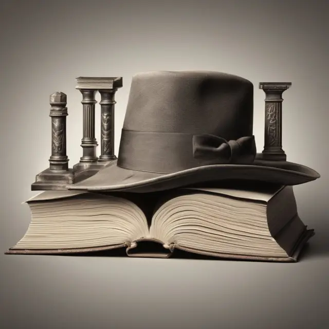 Philosopher studying Utilitarianism from a well-lit library, surrounded by books