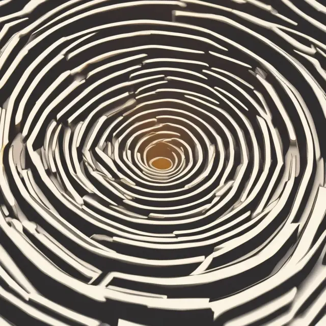 A complex maze symbolizing the patent filing process with a golden utility patent as the goal