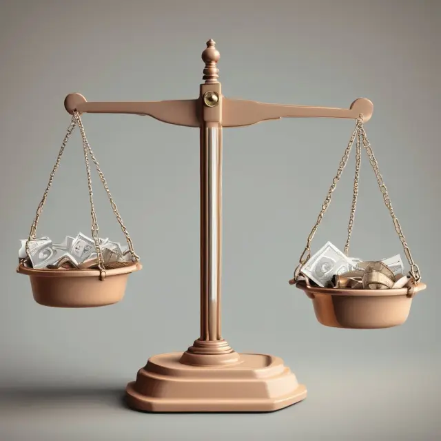 Balance scale with utility bills and population trends determining coverage ratio