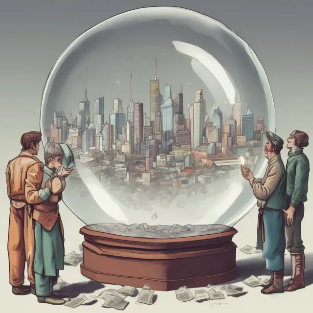 An image of a utility revenue bond, with a crystal ball displaying diverse groups of customers symbolizing diversified risk management for the utility project