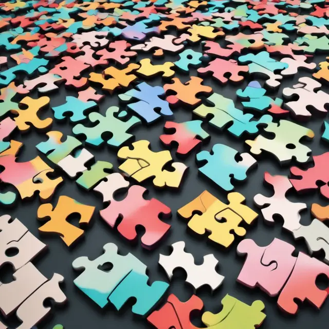 A person assembling a jigsaw puzzle with various utility revenue bond pieces to create a stable financial portfolio