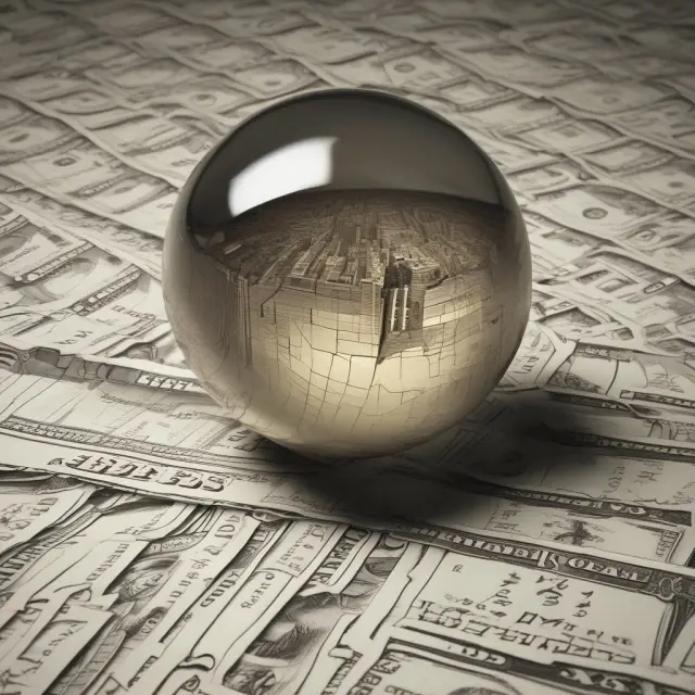 Crystal ball showcasing utility revenue bonds, representing yield potential and investment risk for institutional investors