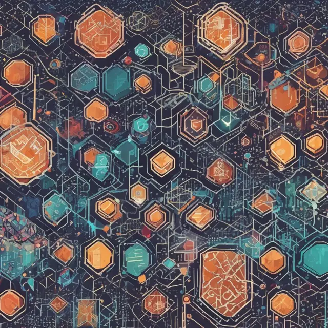 A mosaic of UTXOs representing various cryptocurrency transactions, demonstrating the interconnection and challenge of maintaining scalability within the decentralized system.