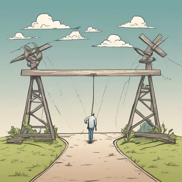 An image of a seesaw with two sides representing economic sectors, one side showing a downturn while the other is on the upswing, illustrating a V-shaped recovery and its challenges.