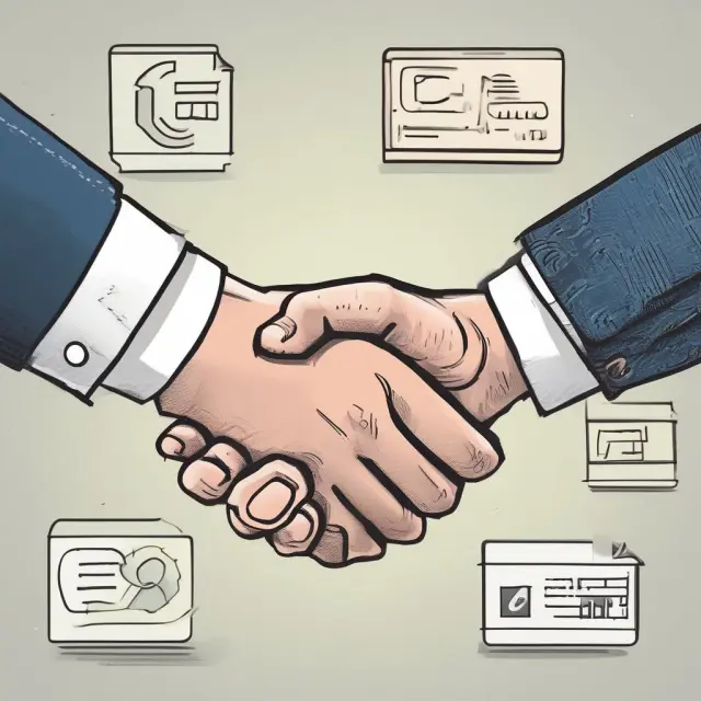 A person shakes hands with the Fair Credit Billing Act, symbolizing consumer protection against credit card liability.