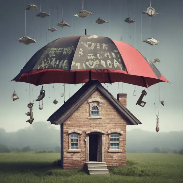 VA loan symbolically represented by an umbrella, with keys to homes, signifying protection and homeownership for eligible veterans