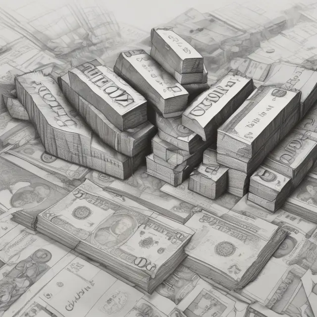 A maze of interconnected Swiss flags representing financial institutions, guided by a golden valoren number key.