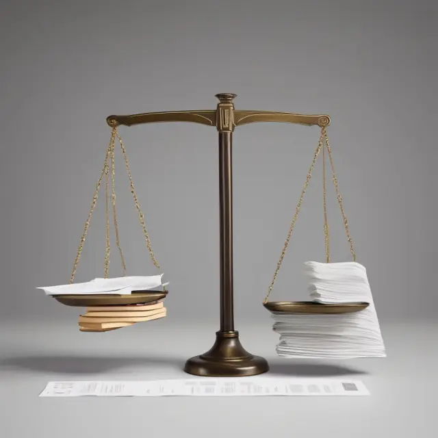 Balance scale holding paper documents and digital files, symbolizing both physical and digital valuable papers insurance policies