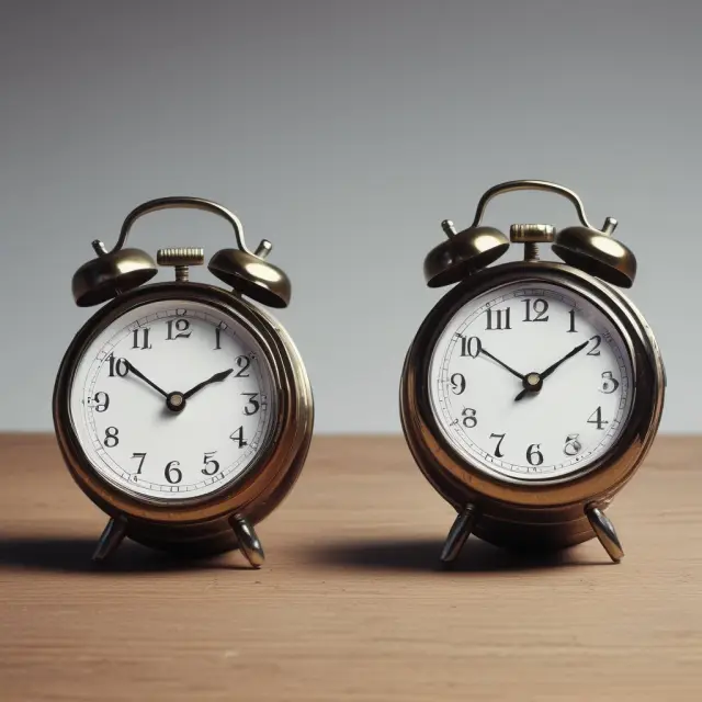 Two clock faces side by side, one representing annuity valuation with dollar signs as hour marks and the other symbolizing corporation valuation with charts and graphs.