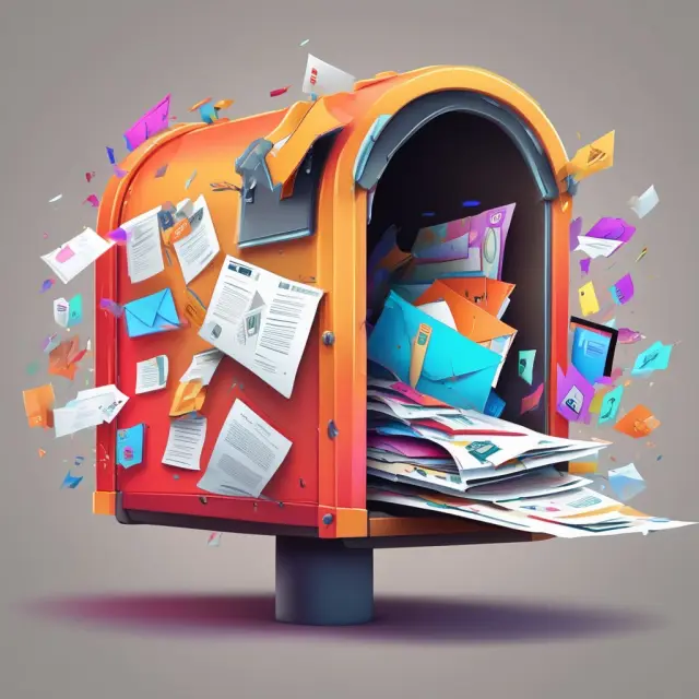 A vibrant mailbox on a Value-Added Network (VAN), brimming with encrypted business documents being exchanged securely between partners