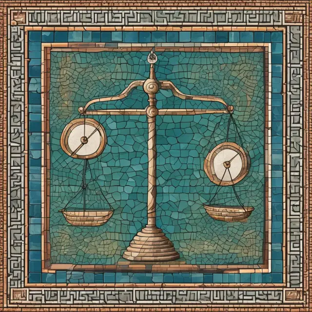 Two equal scales with technology stocks, representing value changes.