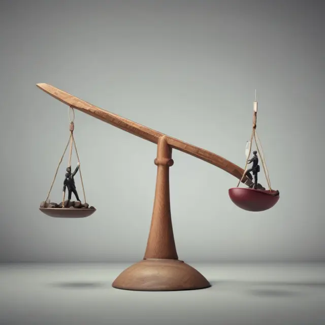 See-saw depicting value deflation (small product reduction) vs. deflation (price drop), emphasizing business strategy differences