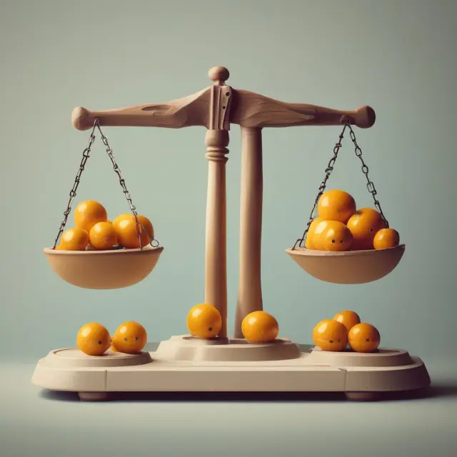 Image of a scale with progressively smaller weights, illustrating the impact of value deflation on consumer purchasing power