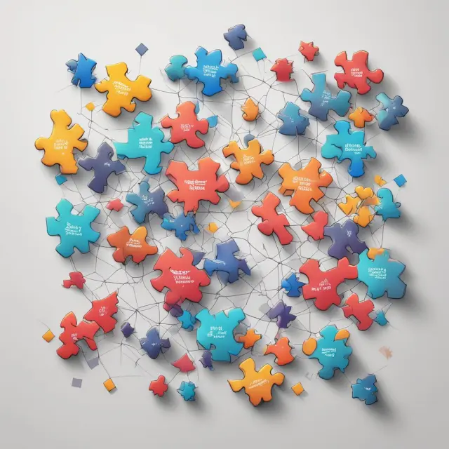 Puzzle pieces symbolizing value network participants connected by relationships