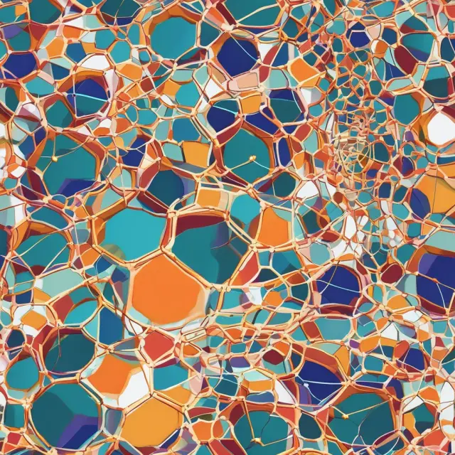 A dynamic image of interlinked nodes symbolizing various members of a value network and their interactions.