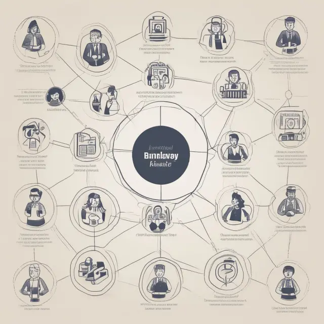 A complex network of interconnections between an organization