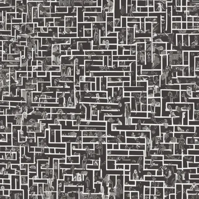 Actors as puzzle pieces navigating a complex maze, symbolizing value network analysis and its intricacies.