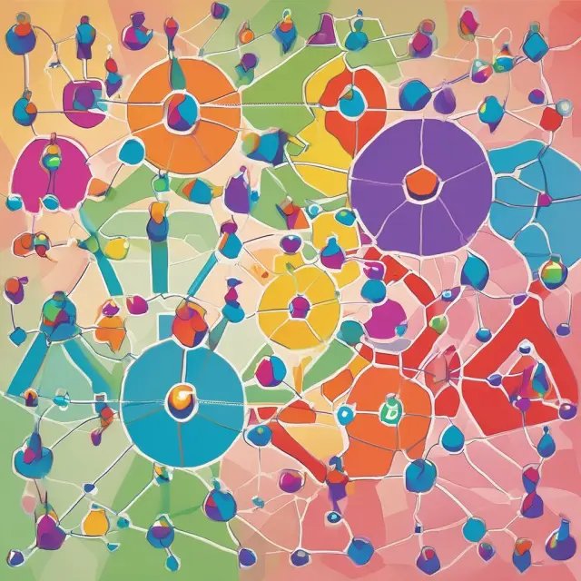 Image depicts various entities as interconnected members within a thriving value network, symbolizing the exchange of resources and knowledge among internal (R&D) and external (customers) members.